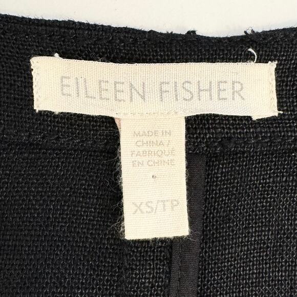 Eileen Fisher Organic Linen Zip Front Blazer Jacket XS Oversized - Picture 11 of 12